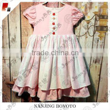 Wholesale Boutique Pink Striped Shift Dress Summer Girls Dress photo-5