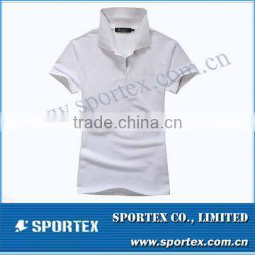 100% cotton women's Polo shirt / Short sleeve cotton Polo shirt for women/ Golf shirt for ladies