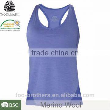 Merino wool tank top women,popular gym tank top workout tank top gym