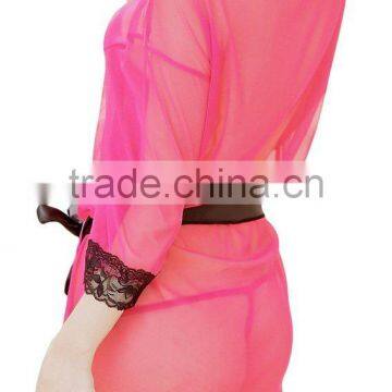 Sexy Women Kimono Babydoll Lingerie Underwear Sleepwear Pink/Black photo-6