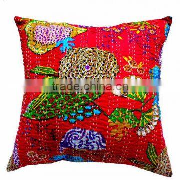 Indian Handmade Kantha Cushion Covers , Cotton/boho/ Hippie/chic/ Housewarming Gift/ Birthday Gift/ Banjara photo-2
