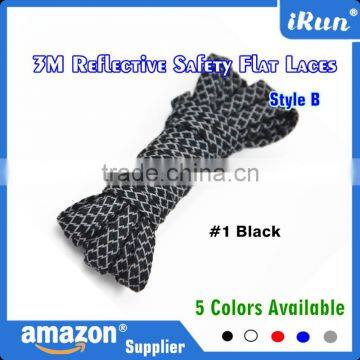 3M Reflective Safety Sneaker Shoelaces - Fashion 3M Reflective Flat Shoe Laces Running Shoestrings - Provide Custom Service photo-2