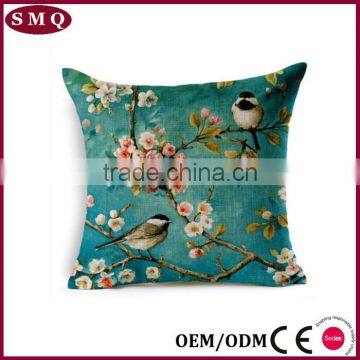 Natural Felt Flower Custom Printing Mixed Linen Oriental Cushion Covers photo-4