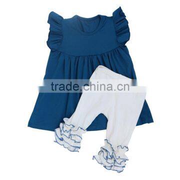 Boutique Clothes Children Dress Sets 2pcs Cute Girls Same Color Serge Clothing Set Cotton Print Outfit photo-5