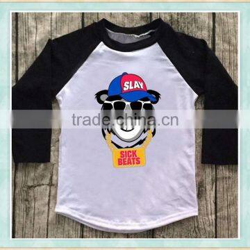 2017 Yi wu manufacture Custom boy T-Shirt digital printing machine Top Applique unique clothes