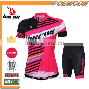 BEROY Coolmax Compression Bicycle Cycling Clothing, Women Cycling Short Jersey Set