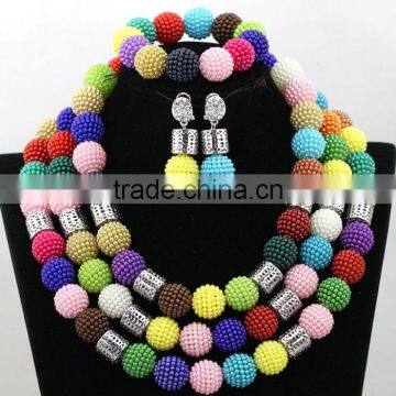 Plastic Necklace Nigerian Wedding Earrings African Bangles Jewelry Sets photo-4
