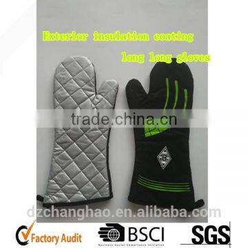 long long BBQ gloves with double insulation coating