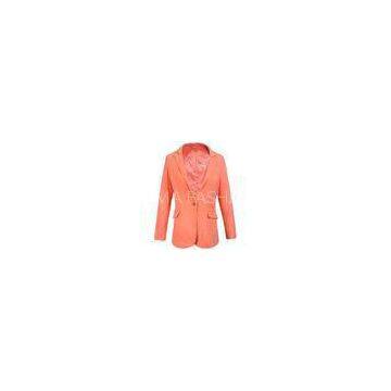 Ladies Jersey Jacket Garment Dyeing Service Long Sleeve Suit in Orange