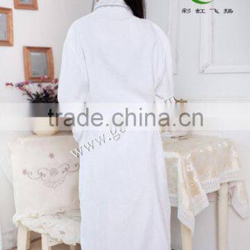 100% Cotton Embroidery Piping Terry Velour Bathrobe Bath Robe photo-2