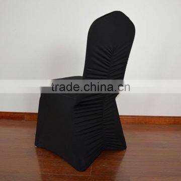 Black popular ruched cheap spandex wedding chair cover for sale