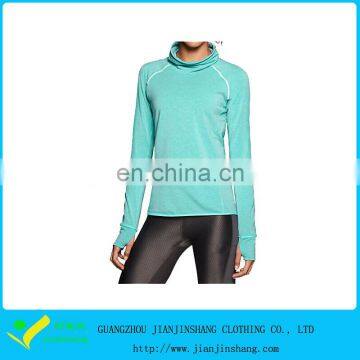 Light Blue Raglan Sleeve Custom Collar Cation Polyester Branded Hoody