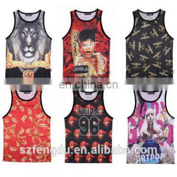 Digital printing and sublimation printing custom tank top