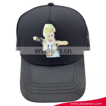 Promotional high quality polyester printed sport foam and mesh trucker cap hat