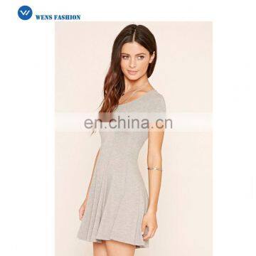 Cheap Women Clothing Dresses Plain Knit Skater Dress Fashion Dress