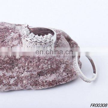 Silver Princess Crown Ring Double Rings