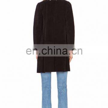 Embroidered Detail Along the Neckline Turkish Women Coat photo-5