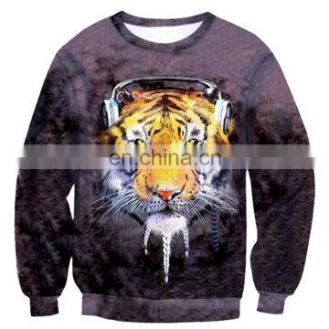 Ravishing printing tiger cropped top hoodie