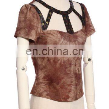 Steampunk Women's Open Chest Short Sleeve Top by RQBL photo-2