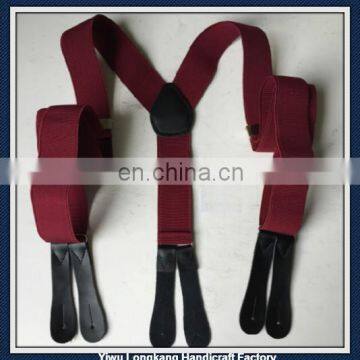 Yiwu Longkang 3.5cm High quality ribbons Genuine leather end braces suspenders