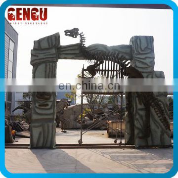 Amusement Park Decoration Novel Fiberglass Dinosaur Door