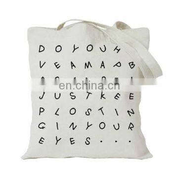 Natural Cotton canvas bags with letter printing