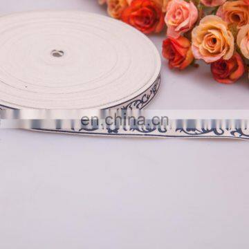 White Grossgrain Ribbon With Printed photo-1