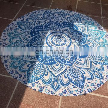 Indian Mandala Blue Round Hippie Roundie Tapestries Hippy Boho Gypsy Cotton Round Beach Throw Yoga Mat Tassel