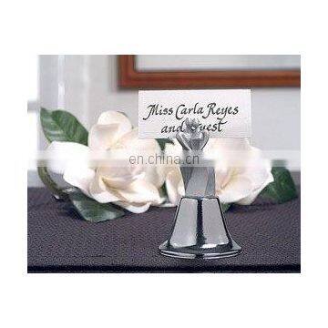 Silver Bride and Groom Wedding Bell/Place Card Holder