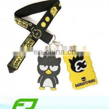 fashion id card holder lanyard with pvc keychain