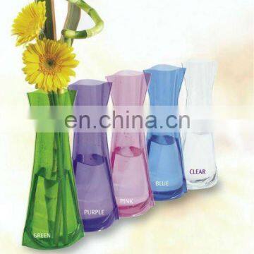 folding clear plastic bag flower vase