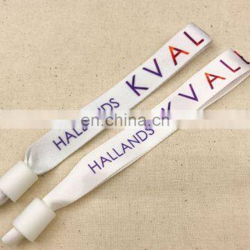 One-time Use Custom Slide Lock Fabric Festival Polyester Wristband for Events China photo-2