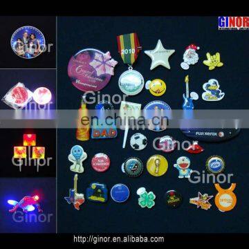 different shapes/designs led flashing pin