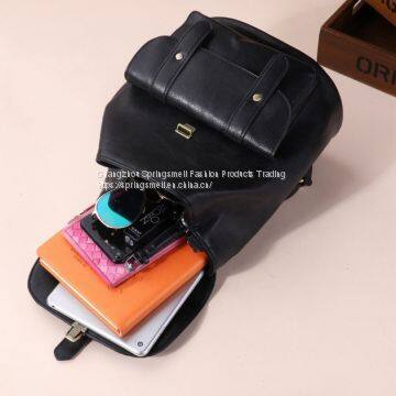 Women's Pu Leather Backpack Ladies Casual Shoulder Bag School Bag Leather Bag photo-5