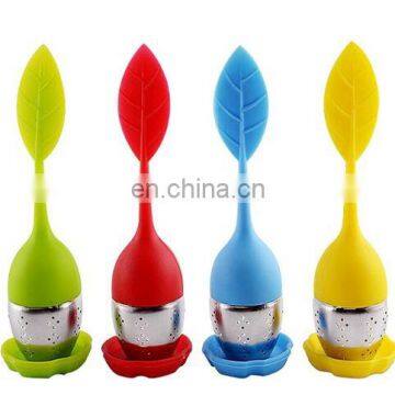 Wholesale Silicone & Stainless Steel Leaf Shape Tea Infuser / Tea Ball
