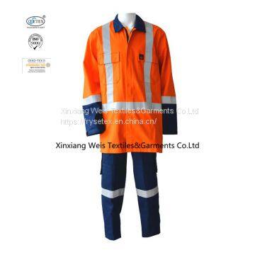 Anti Arc Flash Fire Retardant Suit / Fire Retardant Boiler Suit With Reflective Trim