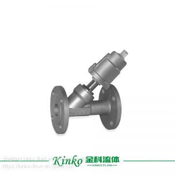 stainless steel pneumatic Flange angle seat valve for water treatment, beverage filling equipment