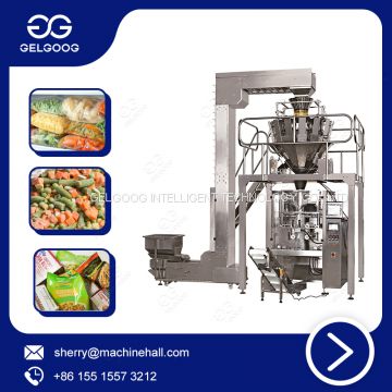 Full Automatic Frozen Food Packing Machine /Puff Snack Packing Machine With Multi-heads Weigher