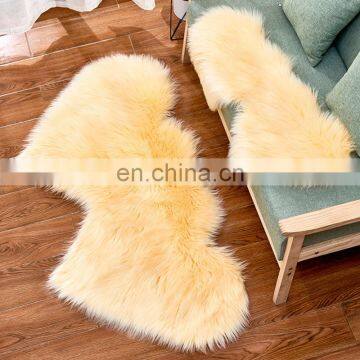 OEM Service Fake Fur Rugs Plush Faux Fur Rug Grey Sheepskin Synthetic Fur Carpet photo-3