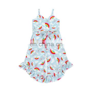 Popular Design sky rainbow printing gallus Jumpsuit For Cutest lovely Girls Daily Wear