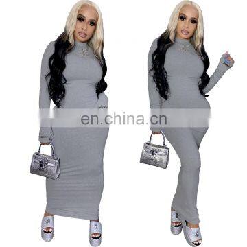 LAITE D2152 Plus Size Women Embroidery Logo Casual Dress Ladies Backless Long Sexy Dress photo-3