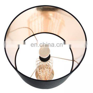 Top Sale Hotel Home Desk Decoration Metal Gold Study Table Lights With Black Lampshade photo-4
