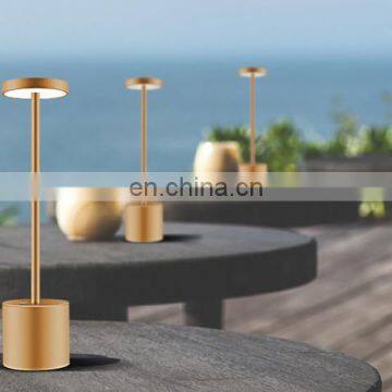 Customed Wholesale Mental Indoor LED Table Bar Lamp Decorative Cordless Usb Rechargeable Restaurant Hotel Dinner Lamp photo-7