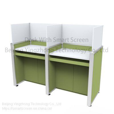 Height-adjustable Computer Desk Workstation Lifting Hidden Screen Language Lab Table Anti-disturb Cubicle Partiton Study Carrel Dividers photo-4