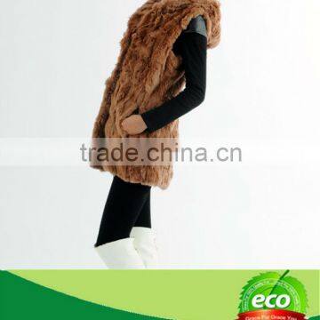 2014 Lady's Real Rabbit Fur Warm Pretty Fashion Woolen Winter Coat On Sale