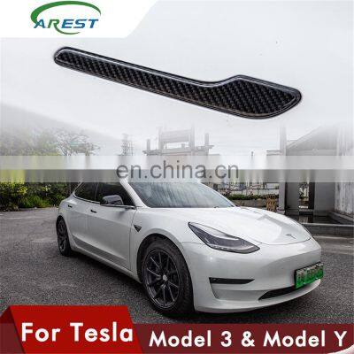 Carest ModelY Model3 Car Door Handle Protection For Tesla Model 3 Real Carbon Fiber Accessories For Tesla Model Y Door Handles