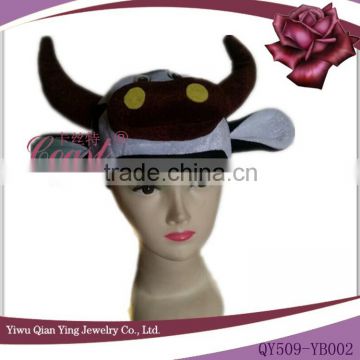 plush cute animal cow head shaped hats for children