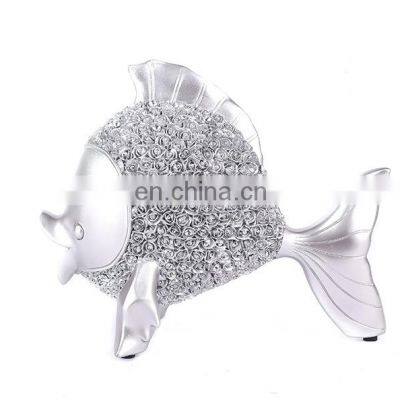 Kissing Double Goldfish Silver Fish Resin or Brass Copper Metal Ornaments Handicraft Living Room Bedroom photo-5