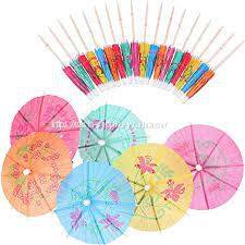 Drink Umbrella Parasol Pick with Assorted Colors 144PCS cake decoration cocktail sticks