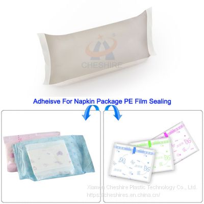 Cheshire Sale Sanitary Napkin Packaging PE Film Sealing Glue High Quality China Hygiene Pressure Sensitive Hot Melt Adhesive Gum